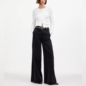 Madewell Wide Sweep Denim Trousers in Bartholomew Wash nwt size 28